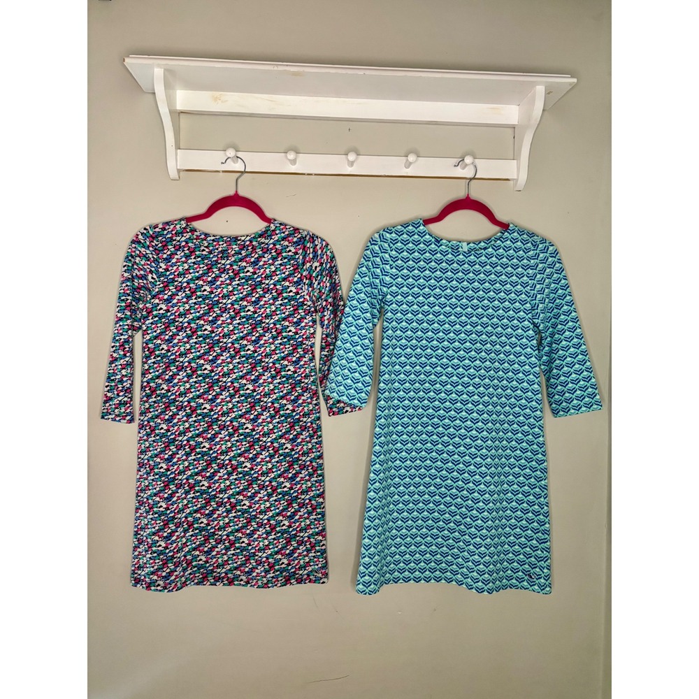 Vineyard Vines Girls Dresses 14 Lot 2 Whale Print Blue Pink‎ Knit Sheath